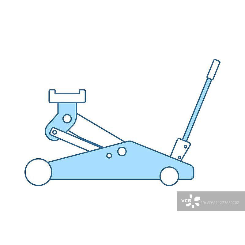 液压千斤顶图标。带有蓝色填充设计的细线。矢量插图。图片素材
