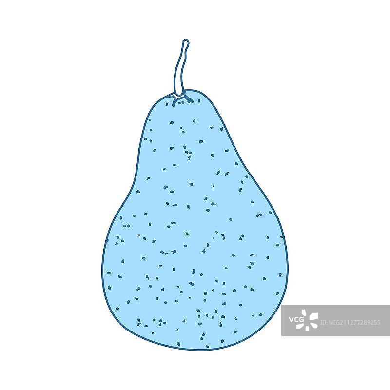 蓝色填充梨图标矢量插画图片素材