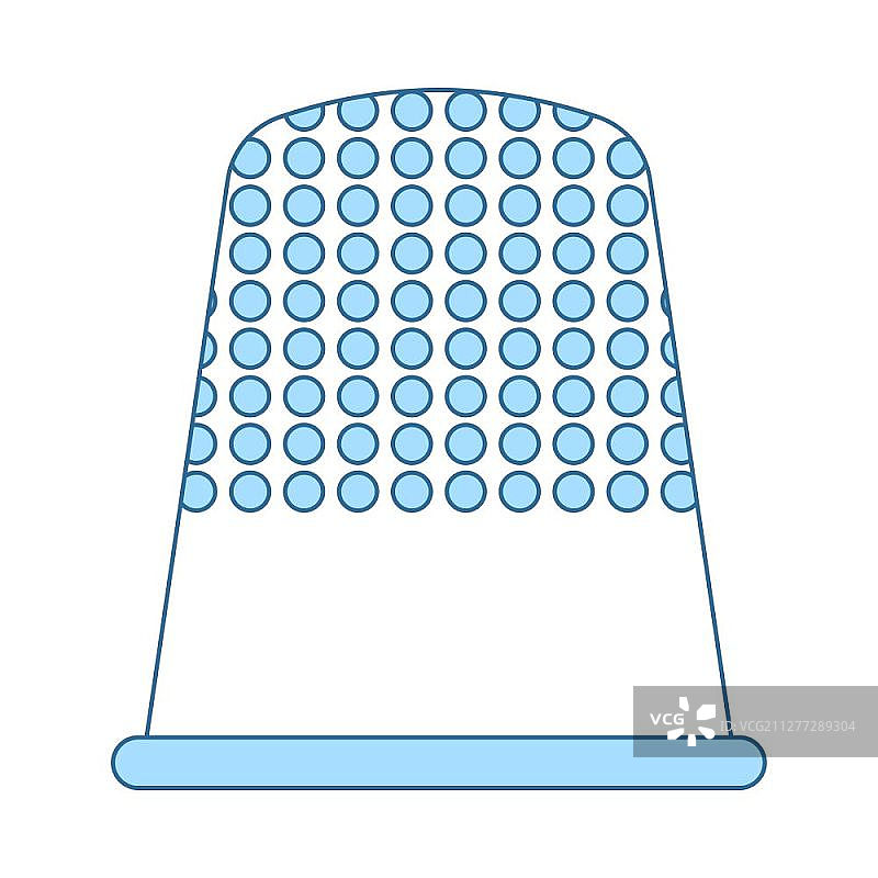 顶针图标：蓝色填充细线设计矢量图图片素材