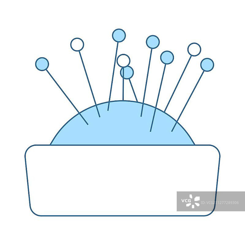 针插图标细线条蓝色填充设计矢量图图片素材