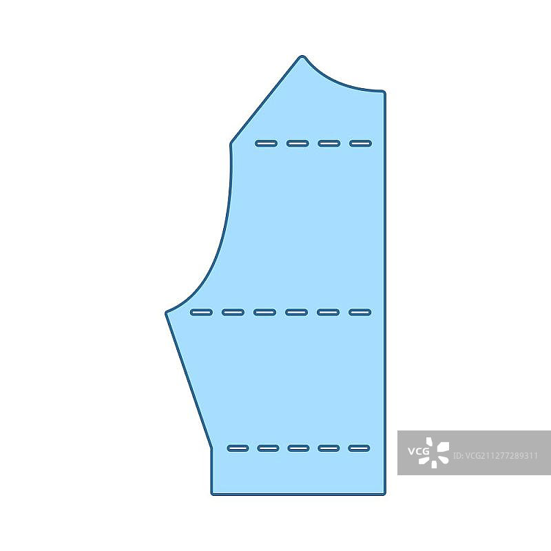 缝纫图案图标。带有蓝色填充设计的细线矢量插图图片素材