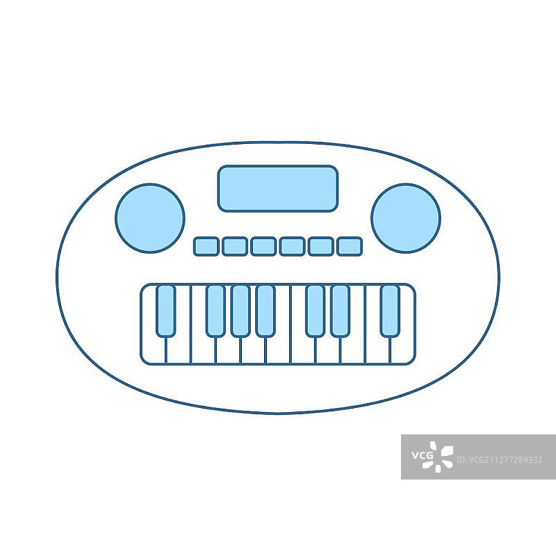 合成器玩具图标，蓝色细线设计矢量图图片素材