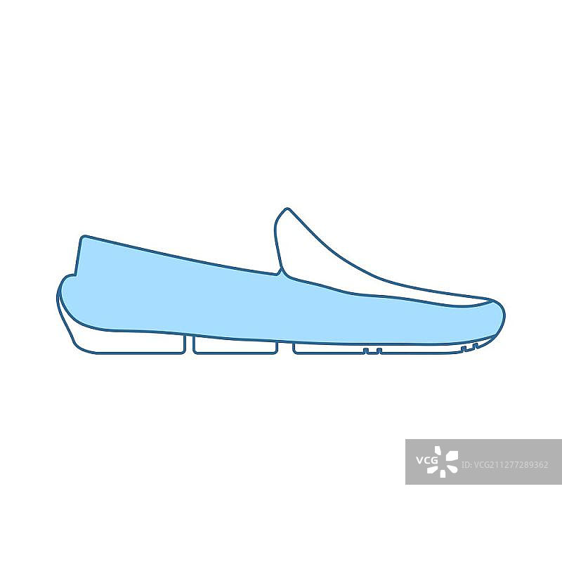 软皮鞋图标，蓝色填充细线设计矢量图图片素材