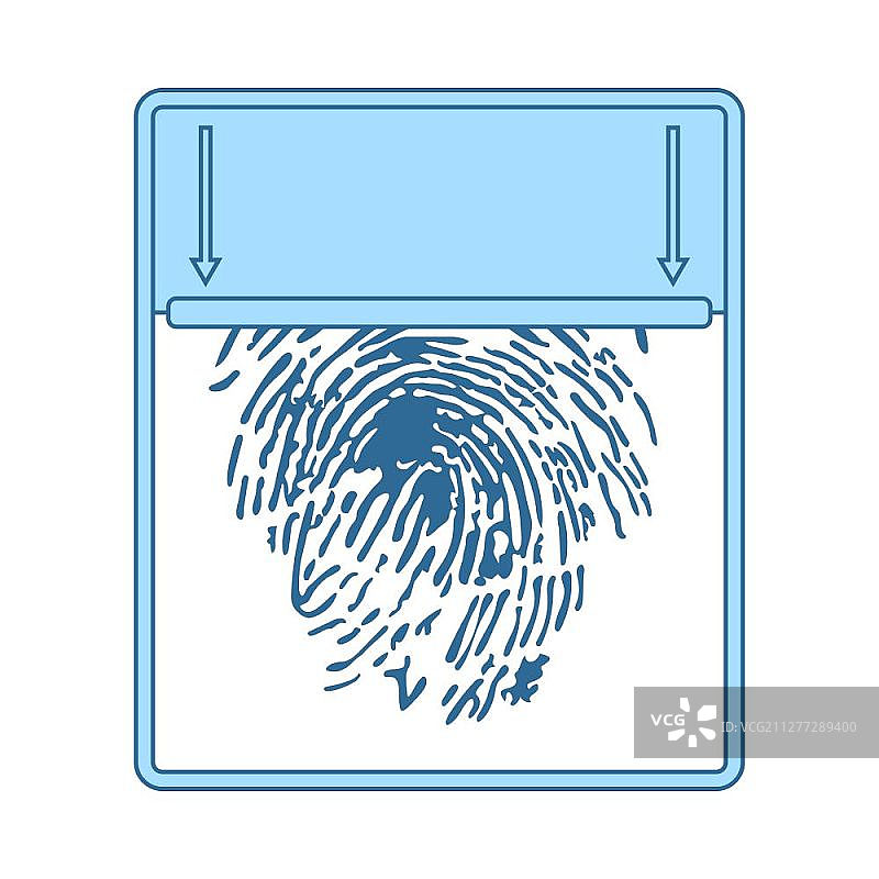 指纹扫描图标，蓝色细线填充设计矢量素材图片素材