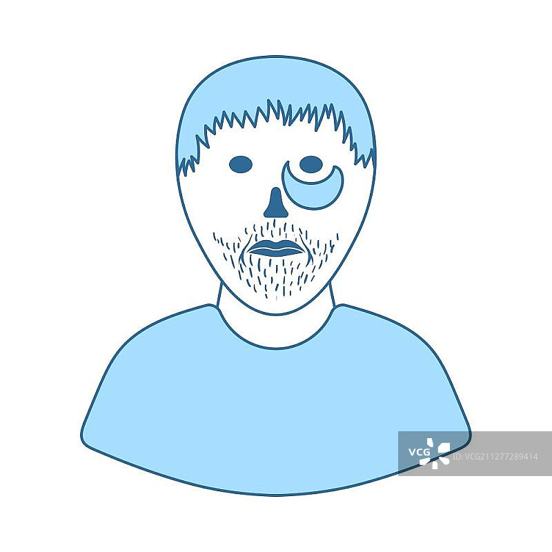 罪犯图标，蓝色填充细线设计，矢量图图片素材