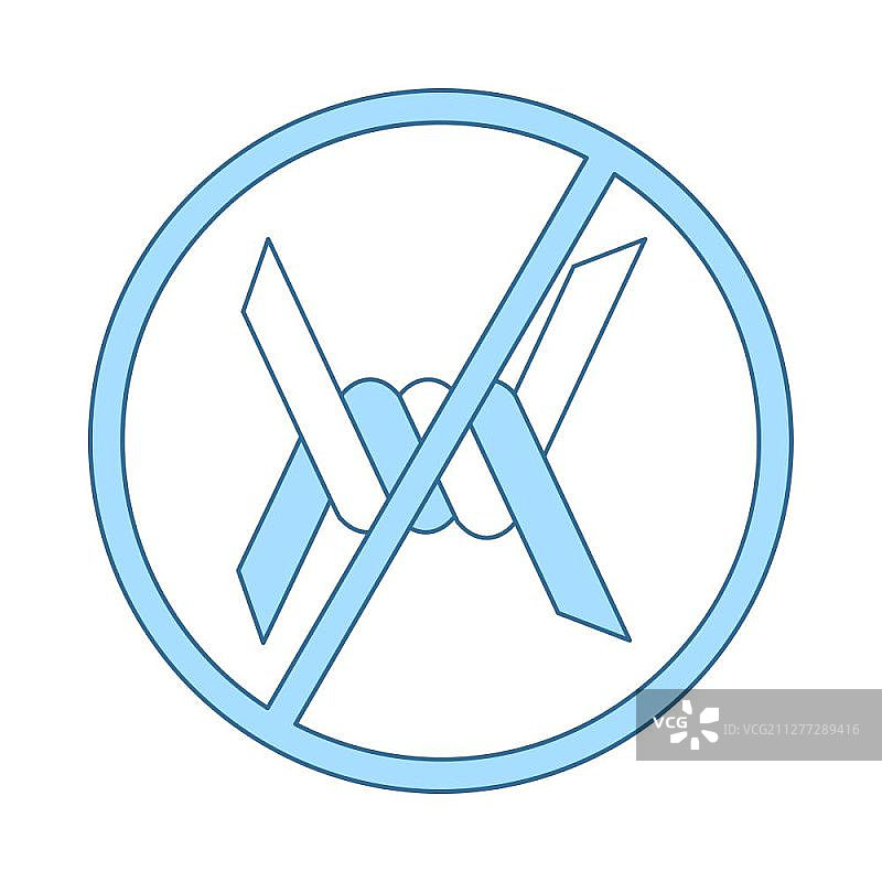带刺铁丝网图标：蓝色细线填充设计矢量图图片素材