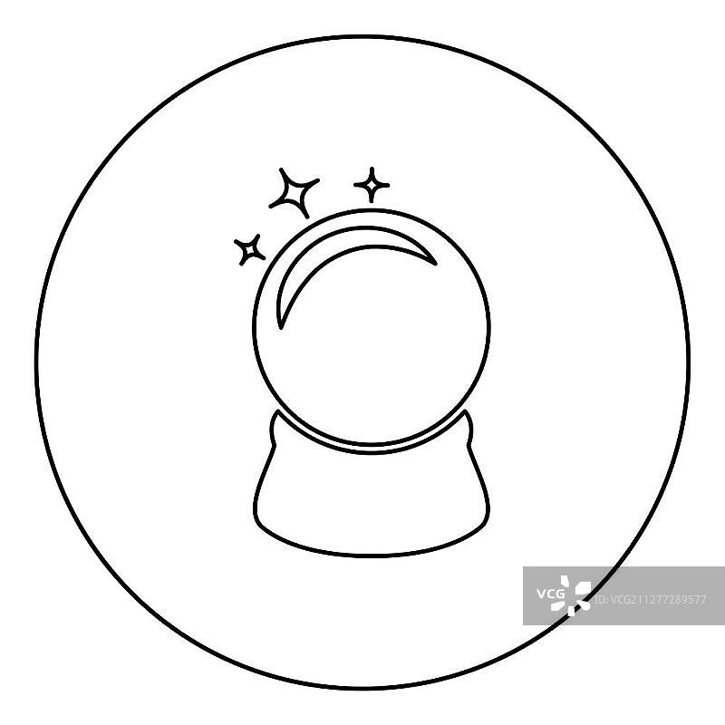 扁平风格水晶球图标矢量插画图片素材