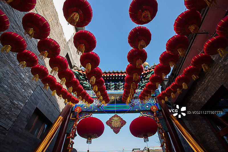 北京后海烟袋斜街红灯笼图片素材