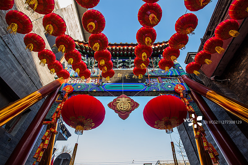北京后海烟袋斜街红灯笼图片素材