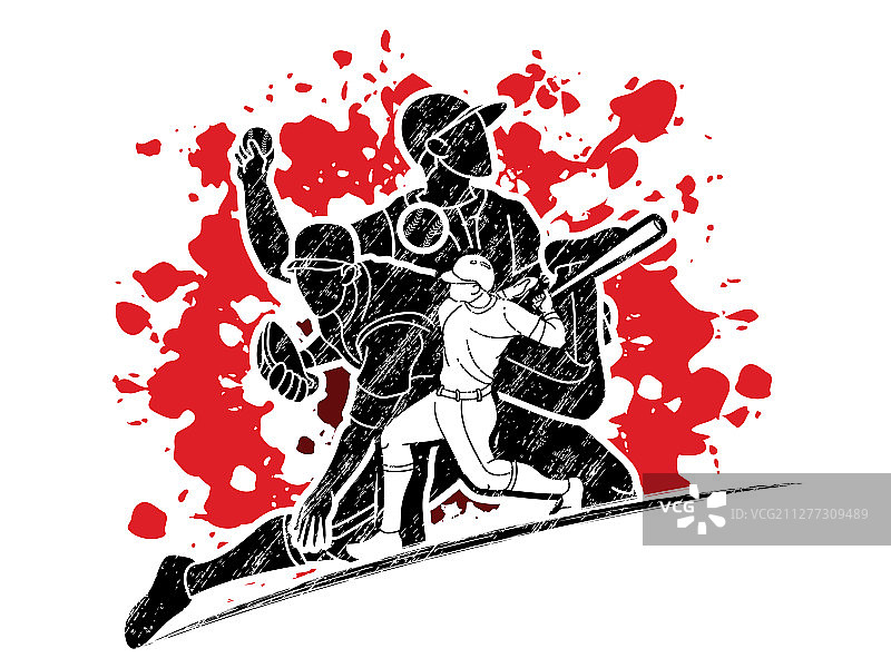 棒球运动员卡通运动图片素材