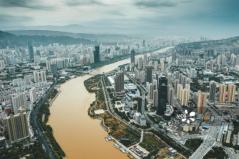 黄河边上的明珠+甘肃省兰州市城关区图片素材