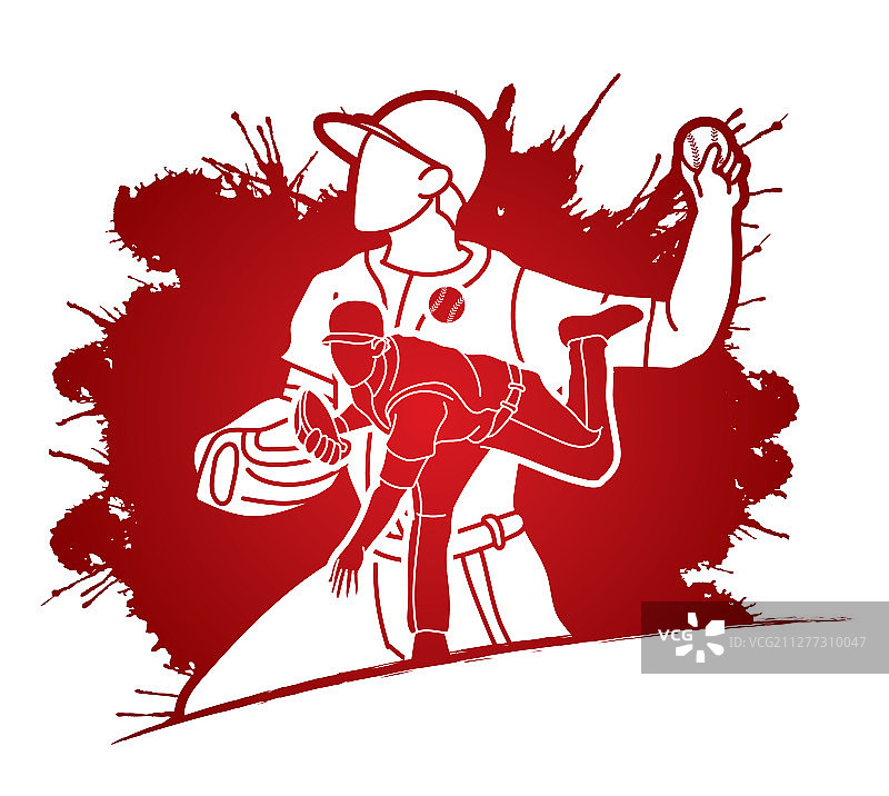 棒球运动员卡通运动图片素材
