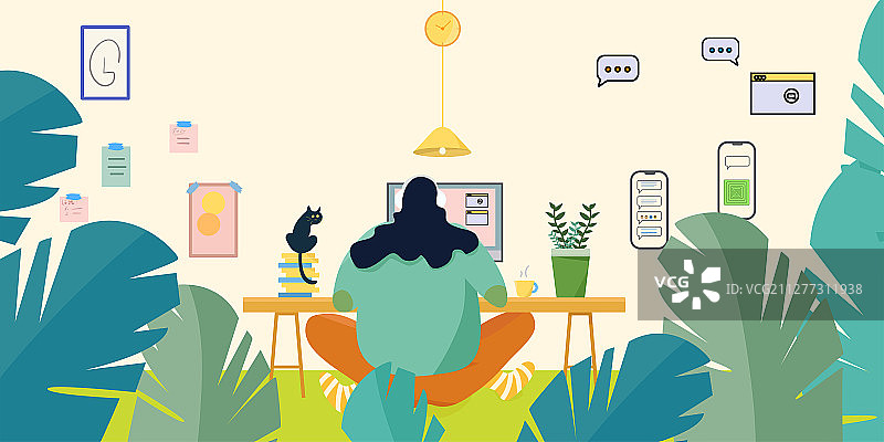 居家办公日常-横图图片素材