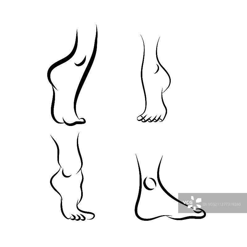 白色背景上的脚印图标图片素材