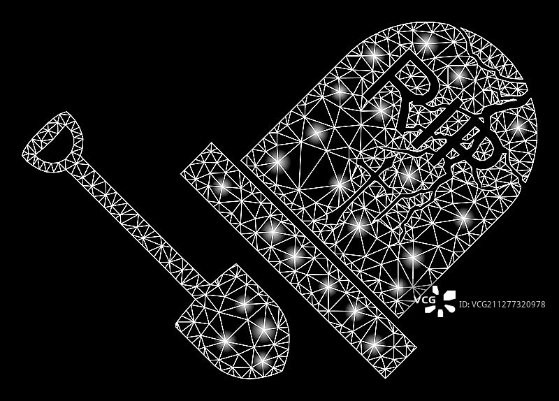 光晕网格墓穴挖掘图片素材