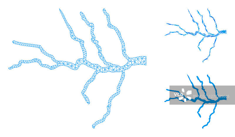 河流网格网络模型和三角形图片素材
