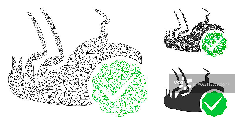 跳蚤控制网格2D模型和三角形图片素材
