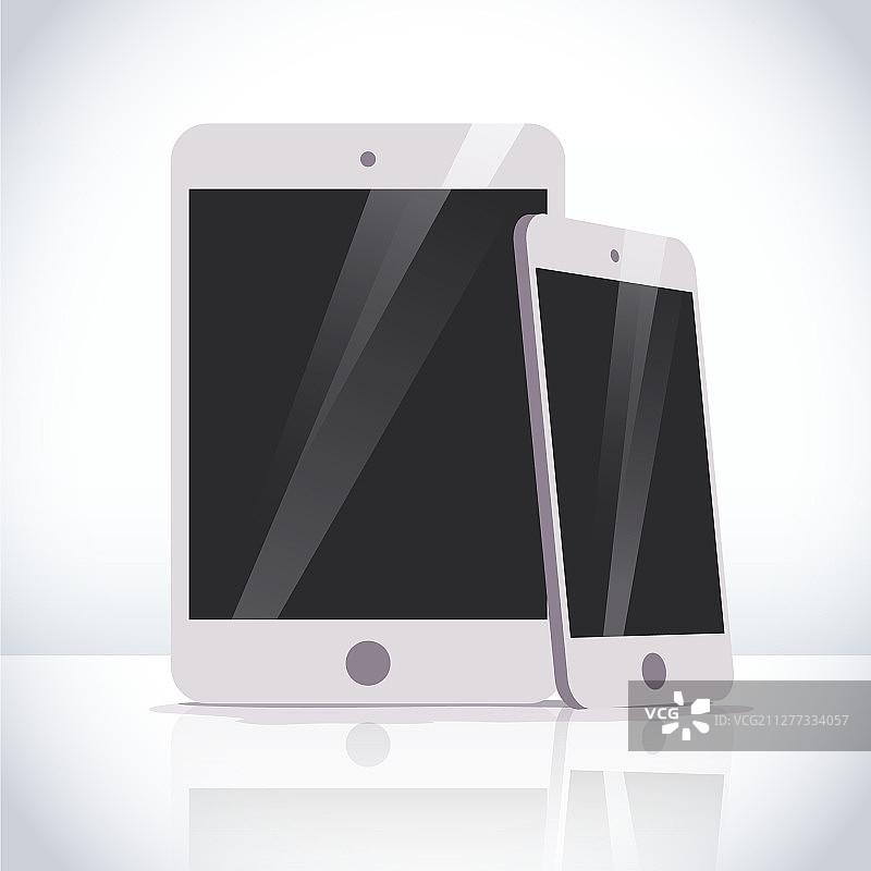 扁平风智能手机和平板电脑卡通图图片素材