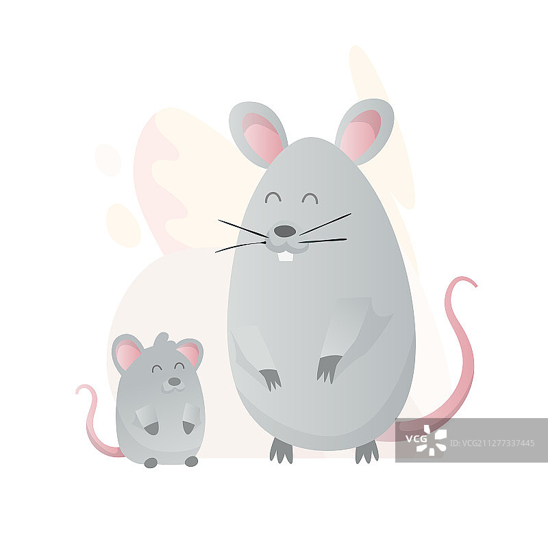 两只老鼠互相看着，母子动物图片素材