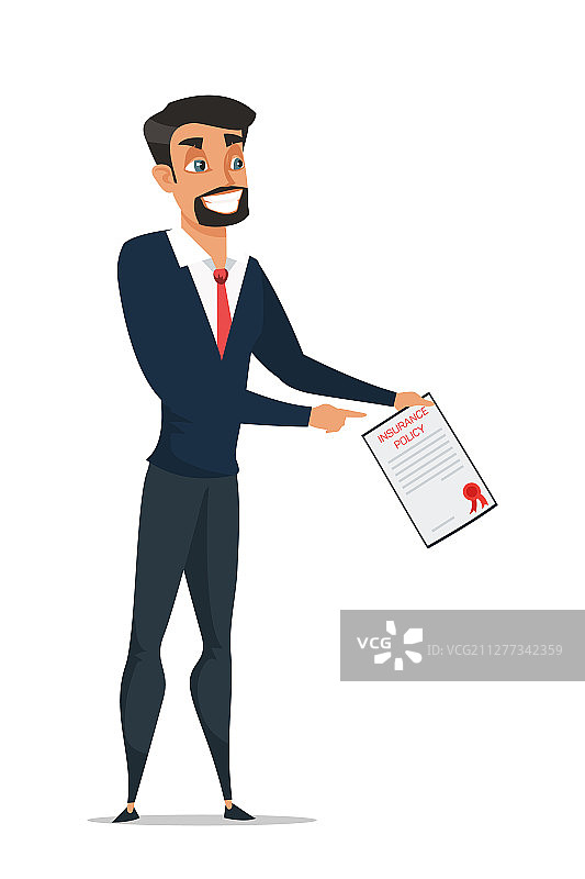 手持文件的保险代理人卡通图片素材