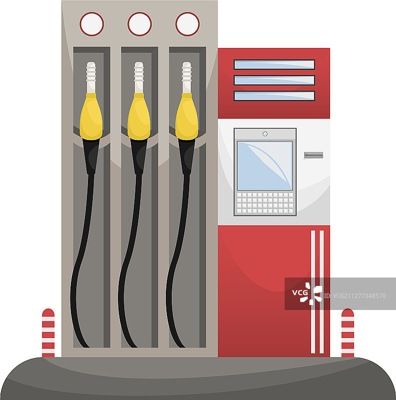 隔离了一个装有自动取款机的加油站图片素材