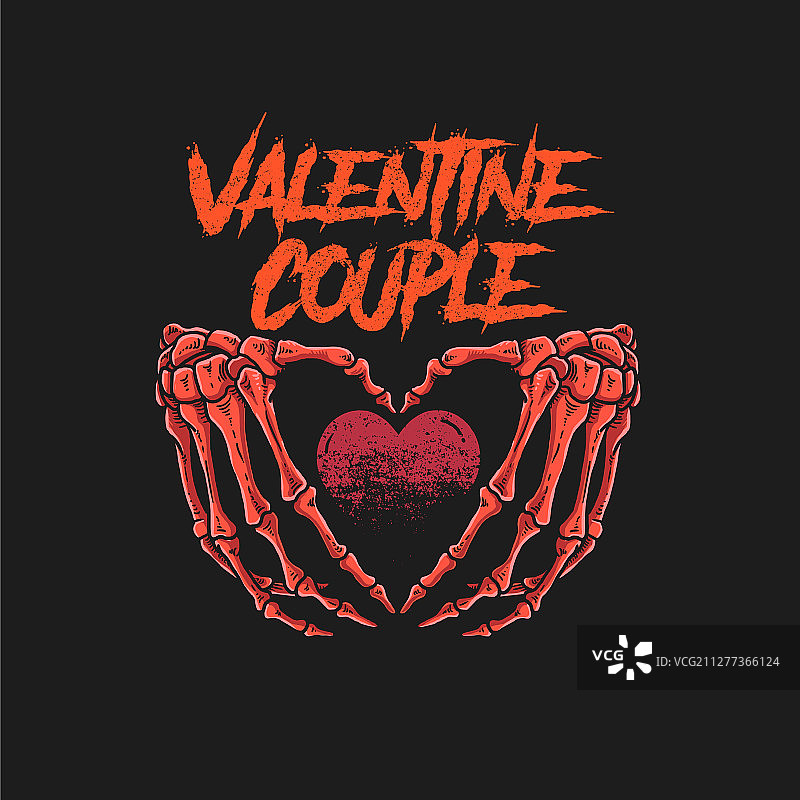 情人节情侣骨骼图片素材