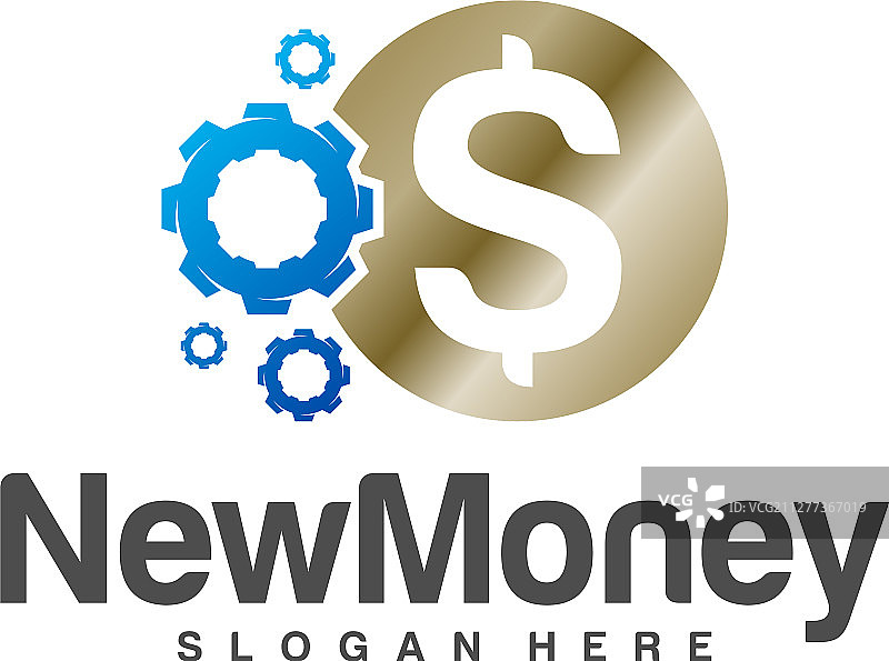齿轮金钱标志设计概念图片素材