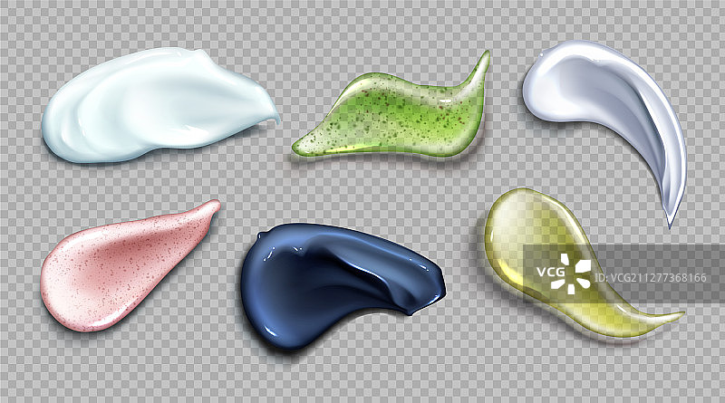 化妆品膏霜磨砂膏逼真套装图片素材