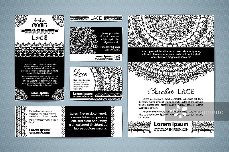 企业蕾丝钩针模板合集图片素材