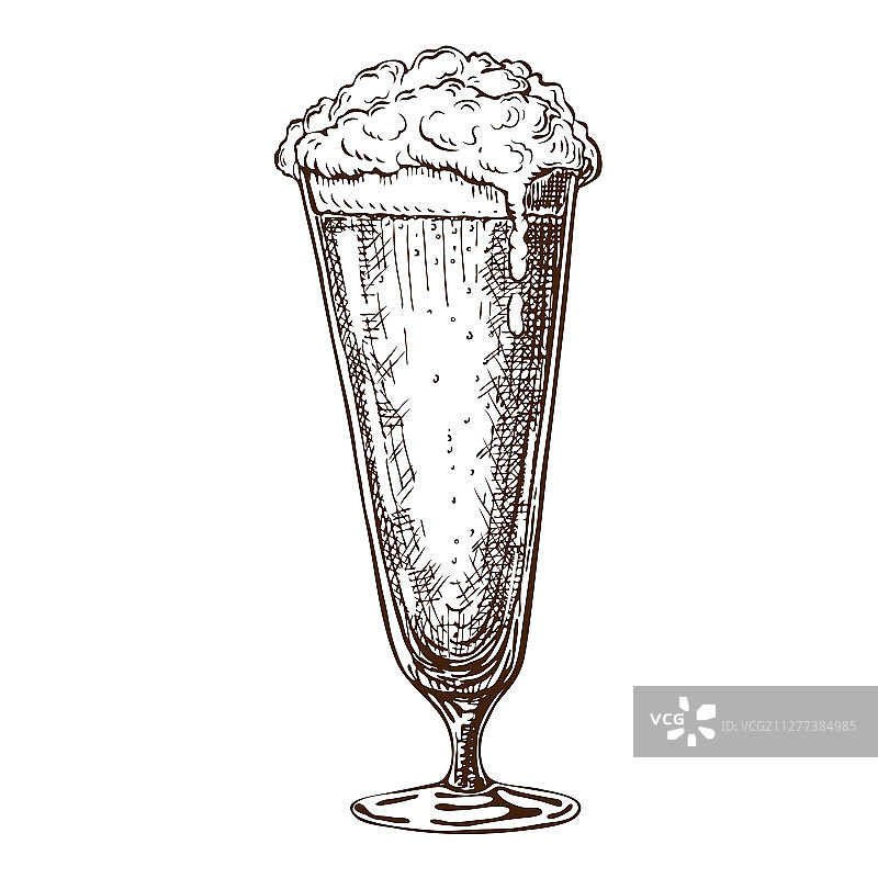 手绘高脚啤酒杯图片素材