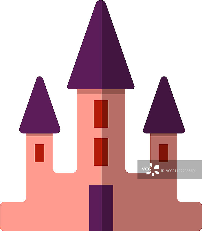 简约扁平风格粉色城堡图片素材