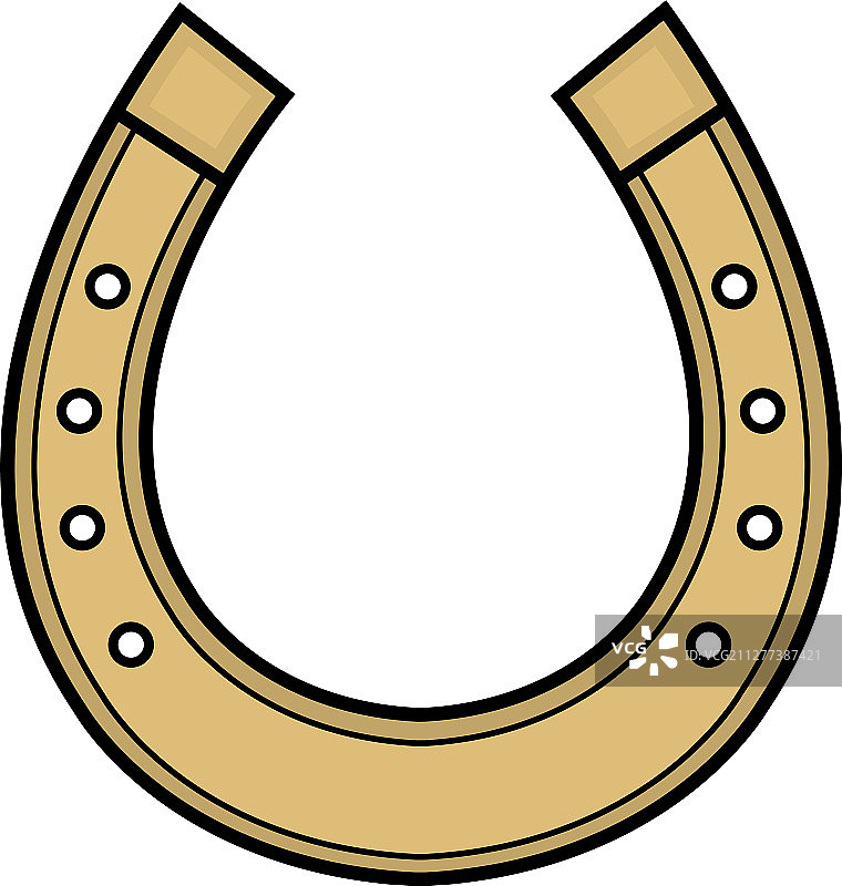 金色马蹄铁彩色图标图片素材