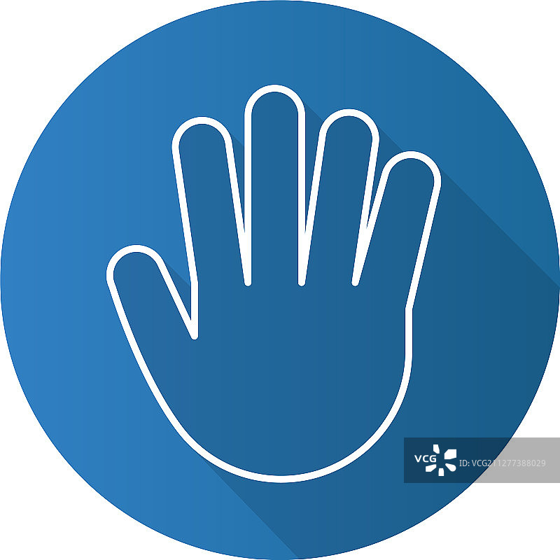 手掌扁平线性长阴影图标图片素材
