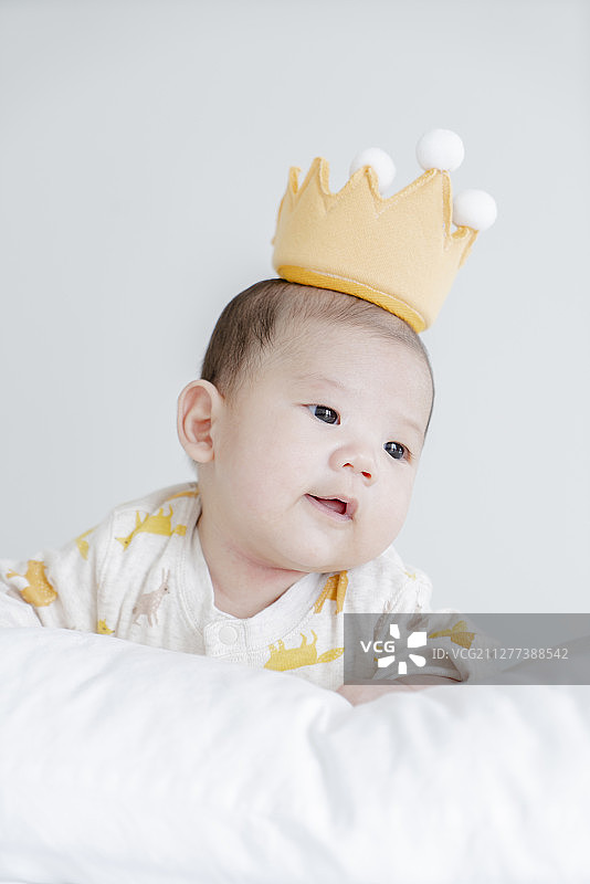王冠宝宝与玩偶图片素材