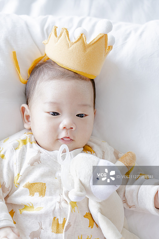 王冠宝宝与玩偶图片素材