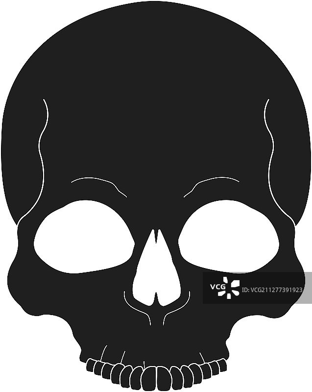 黑色人类头骨彩色图标图片素材