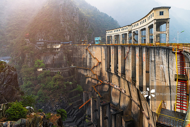 亚洲中国陕西省汉中市石门水库水坝图片素材
