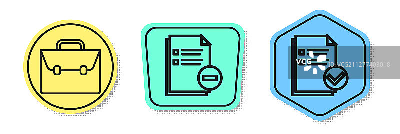 公文包、带负号的文件图片素材