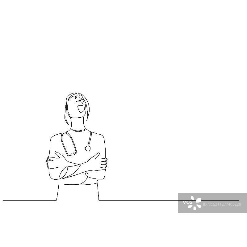 连续单线女医生设计图片素材