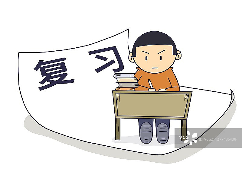 插画：考试延期复习小人插图图片素材