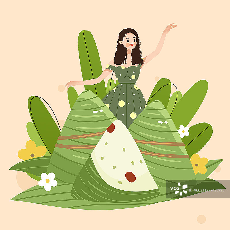 端午节粽子卡通插画图片素材