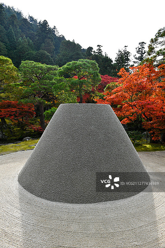 日本京都银阁寺庭院风光图片素材