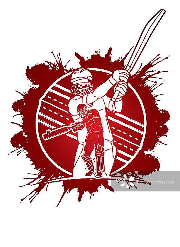 板球运动员卡通形象图片素材