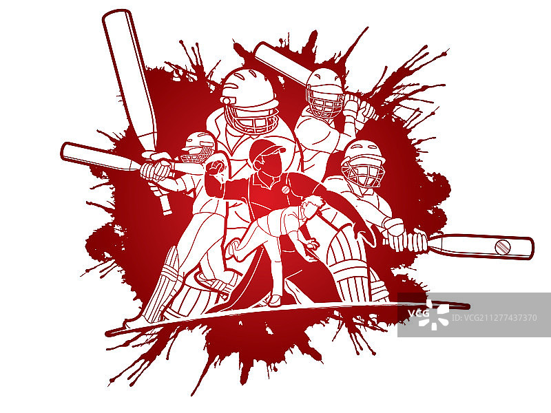 板球运动员卡通形象图片素材