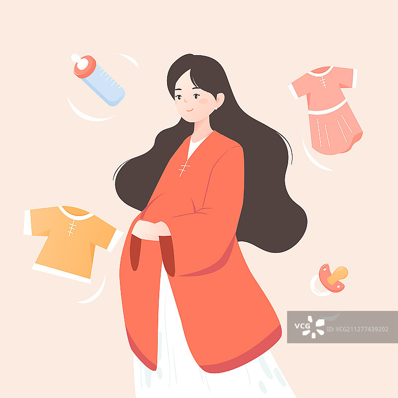 卡通母亲节备孕亲子购物节电商促销活动矢量插画图片素材