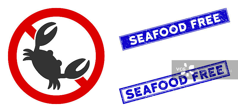 扁平海鲜免费图标和矩形图案图片素材