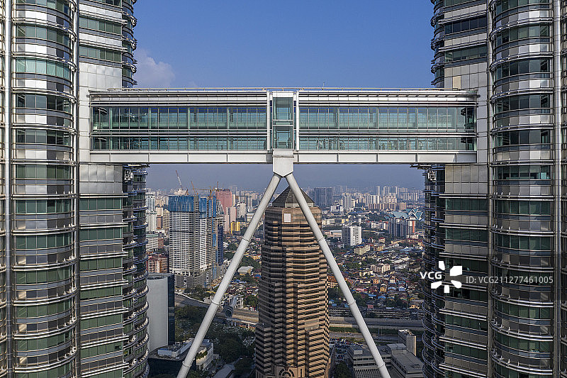 马来西亚 吉隆坡 双子塔 航拍图片素材