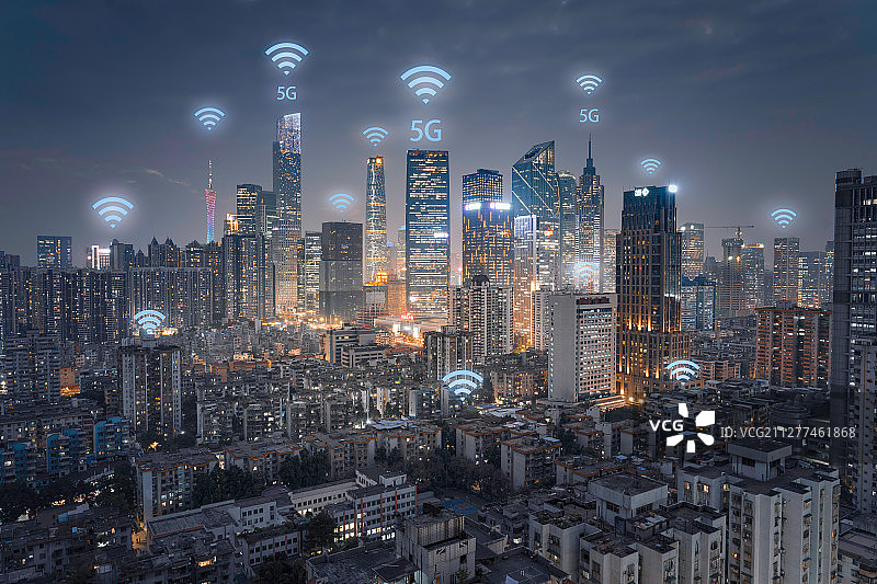 5G时代广州天际线图片素材
