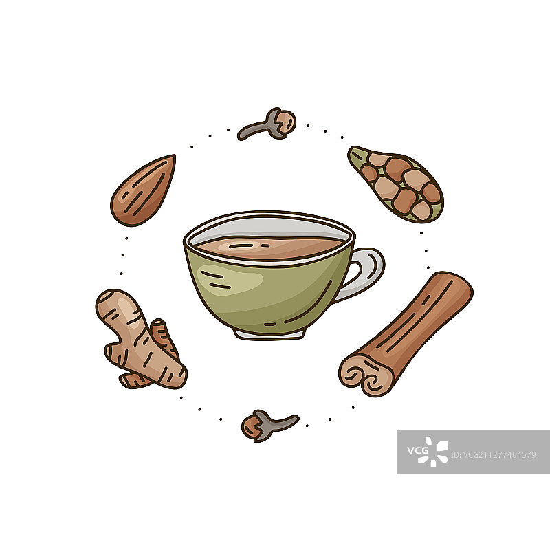 带香料的彩色卡通杯子图片素材