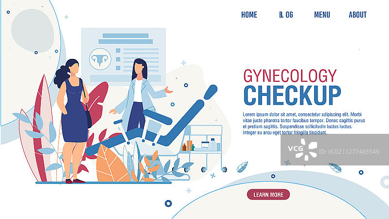 为女性提供妇科检查的着陆页图片素材
